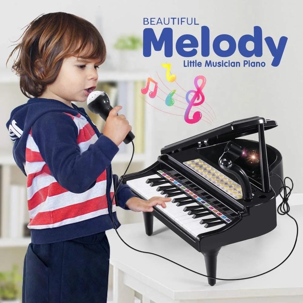 31-Key Mini Grand Piano with Microphone - Perfect First Birthday Gift for Toddlers