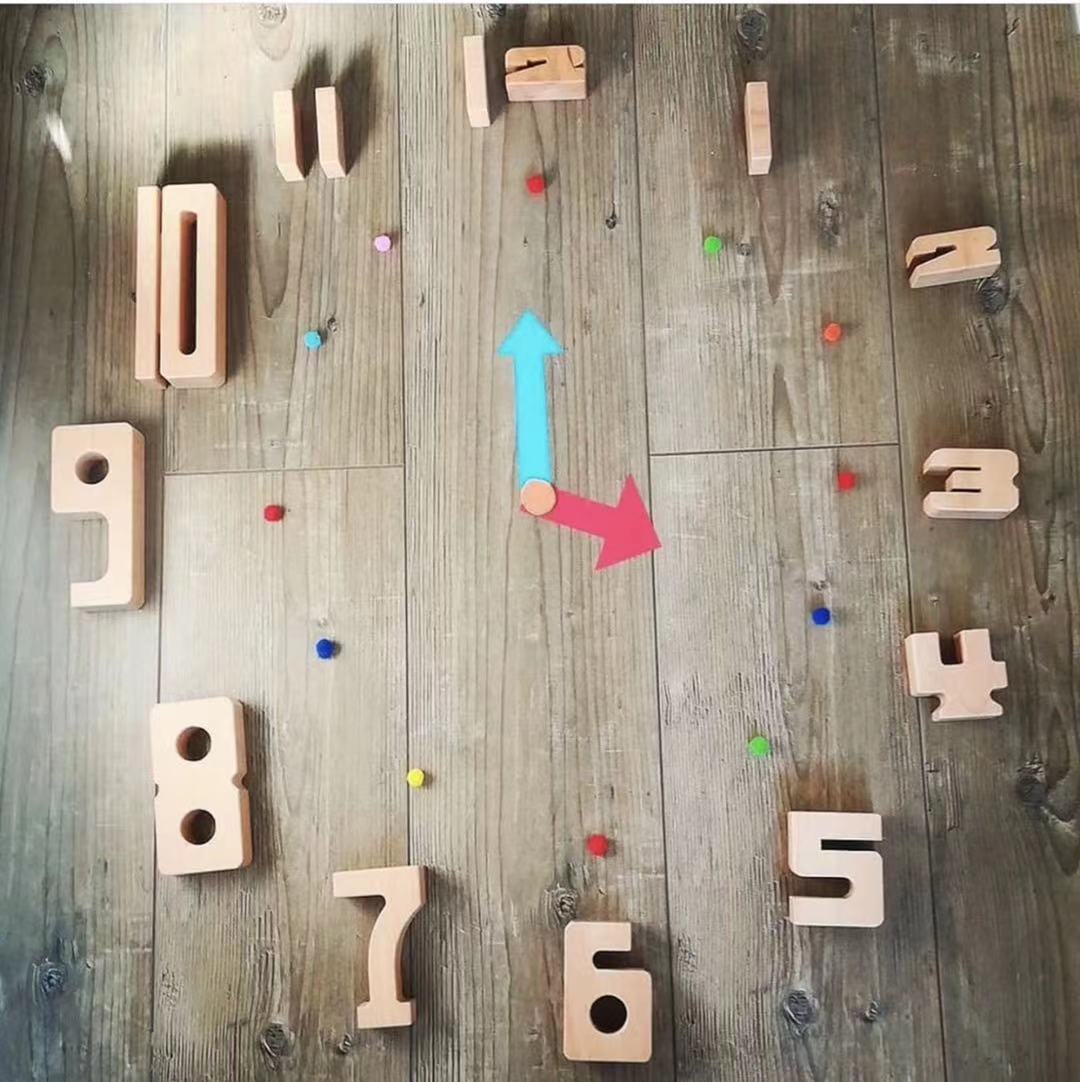 Wooden Number Building Blocks - Natural finish Open ended wooden toys