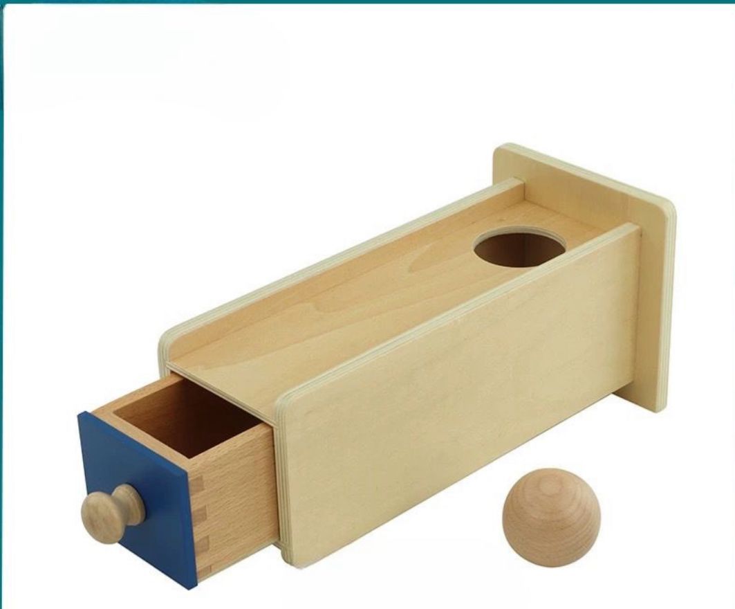 Object Permanence Box with Ball and Drawer | Infant & Toddler Montessori Material
