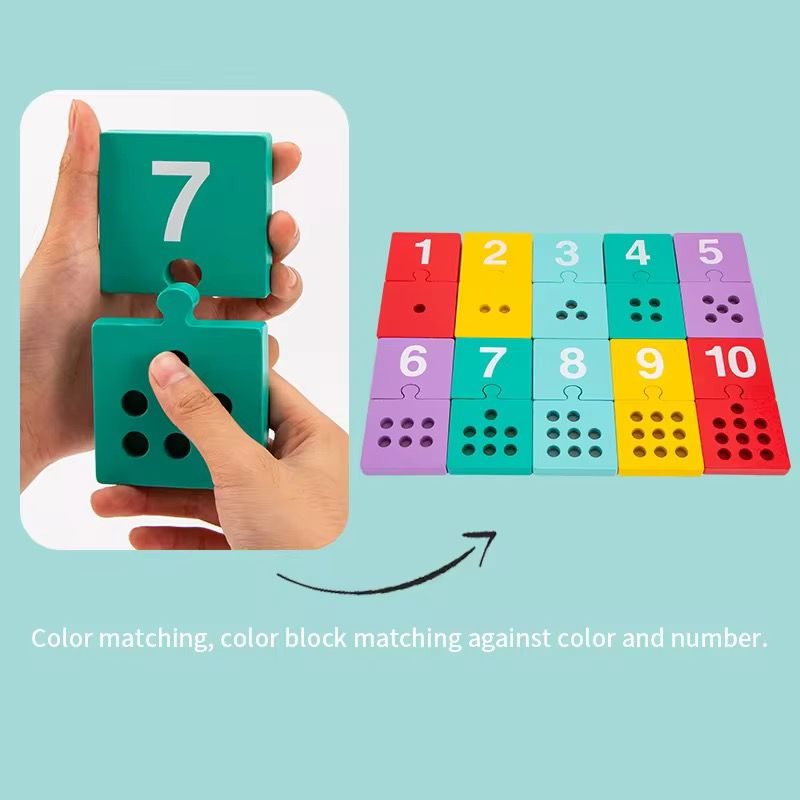 Counting Pegs Puzzle – Wooden Number Matching and Fine Motor Math Game