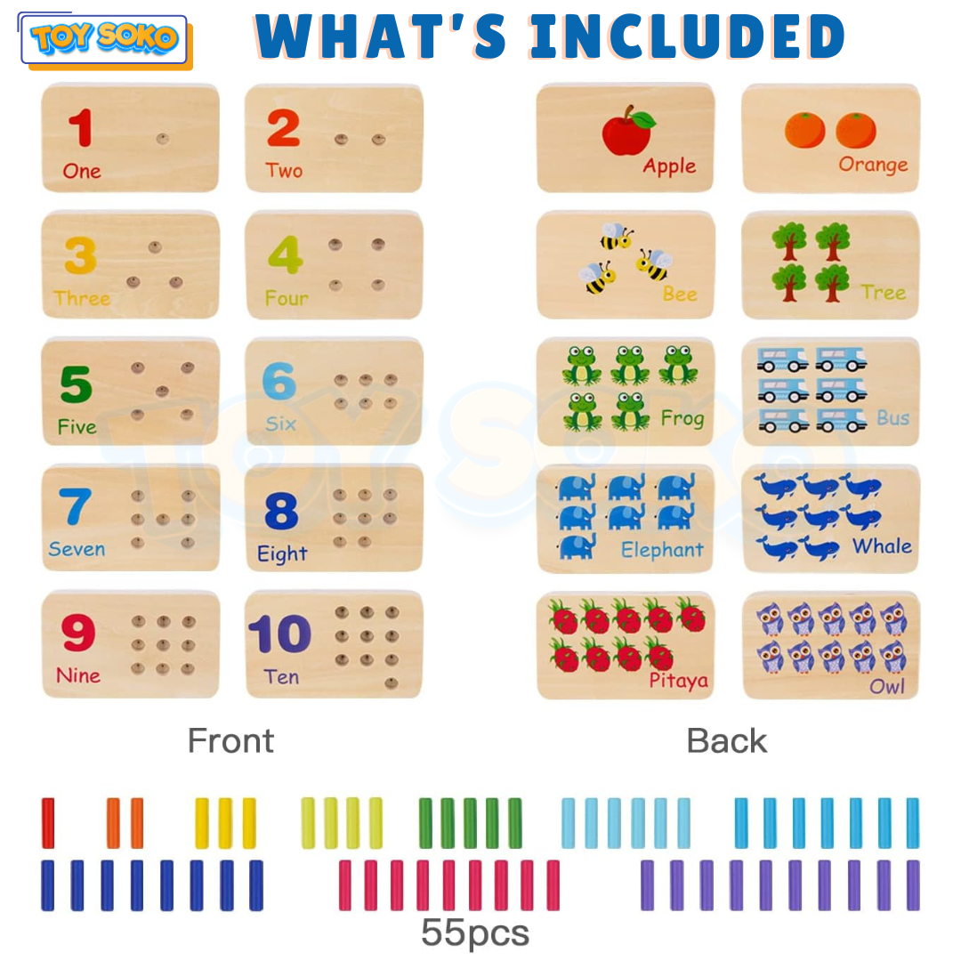 Peg Board Games for Kids – Wooden Montessori Toys for Toddlers