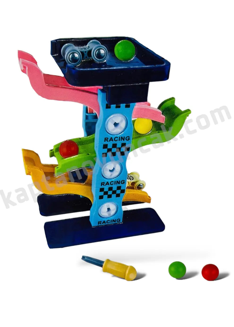 Fidtoy 52 Piece Tower Game Set with Rolling Car Play