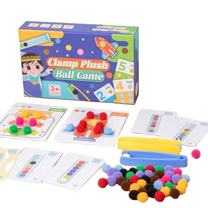 Clamp Plush Ball Sorting Activity – Fine Motor, Color Matching and Counting Game