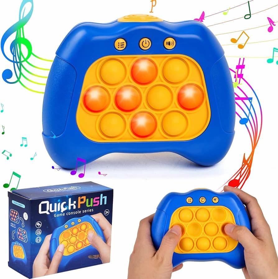 Console de jeu Fidtoy Pop It – Jouet sensoriel lumineux portable pour enfants de 3 ans et plus
