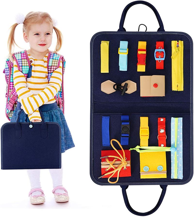 Fidtoy Portable Felt Busy Board for Toddlers Fine Motor Skills Travel Toy