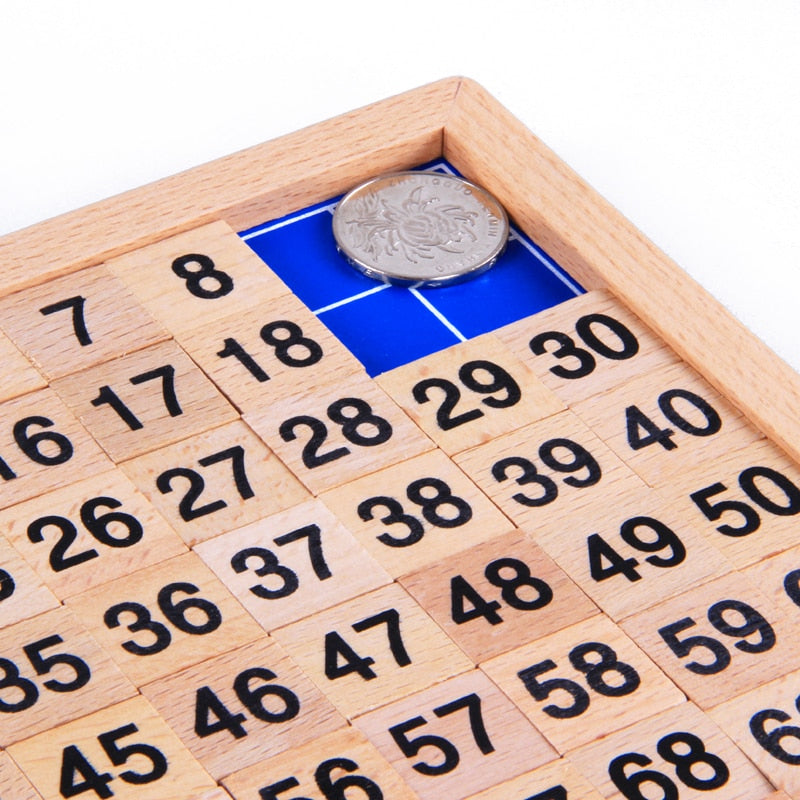 Fidtoy Number Table Wooden 1-100 Counting Board for Kids 3+