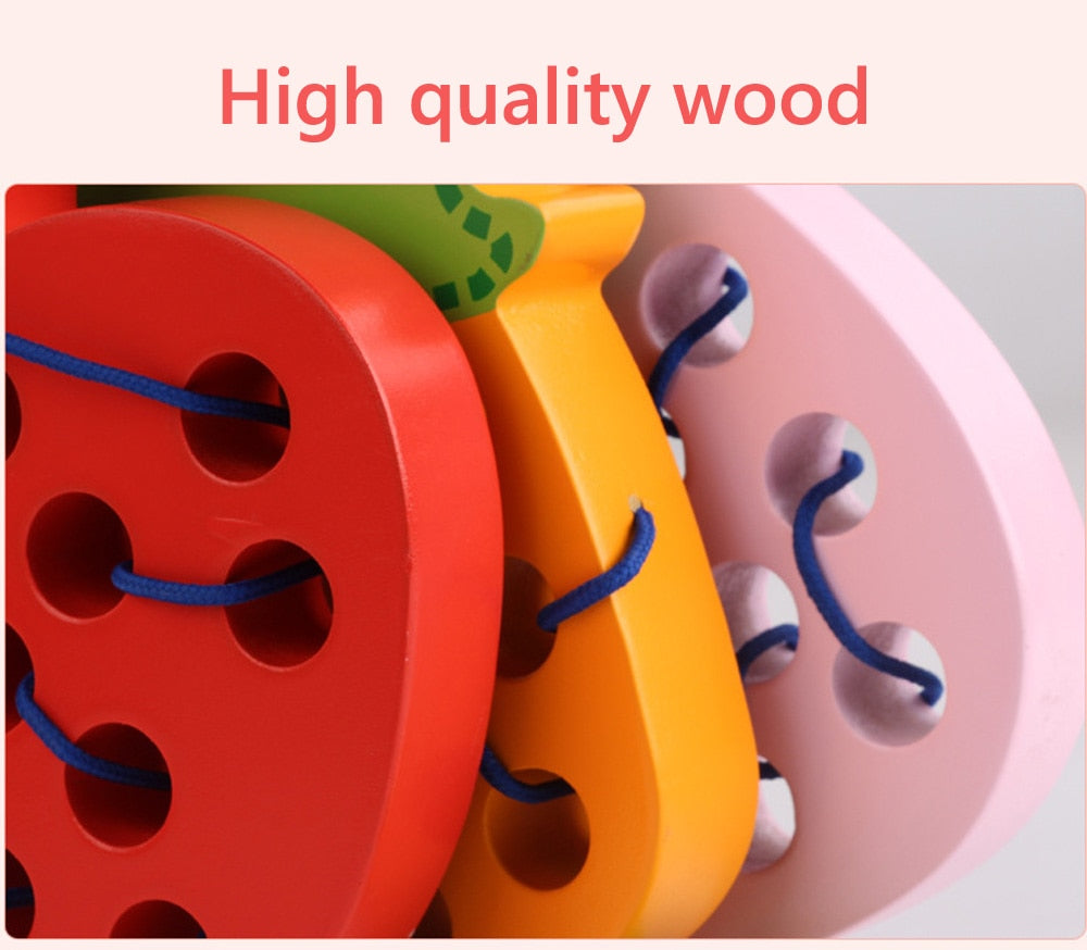 ✅ Montessori Educational Wooden Toys - "Worm eat Fruit"