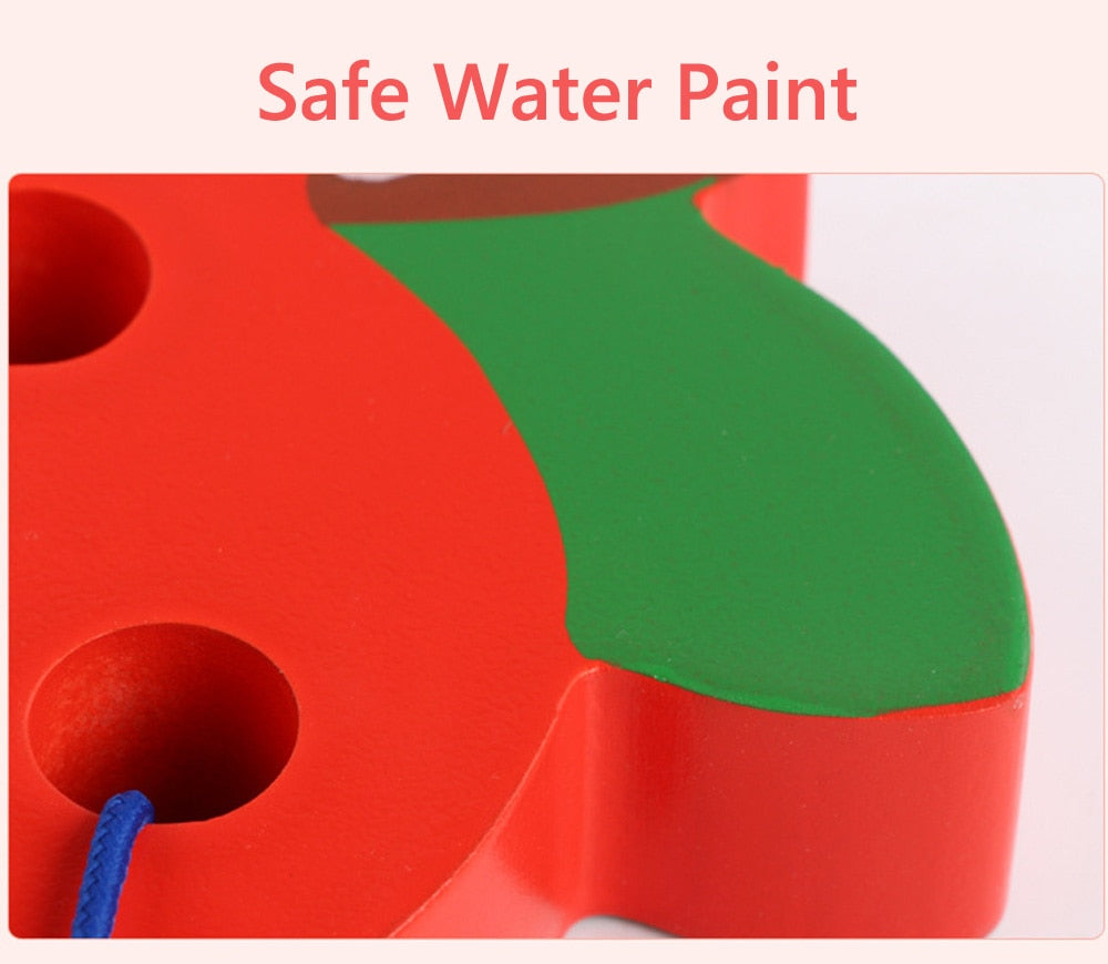 ✅ Montessori Educational Wooden Toys - "Worm eat Fruit"