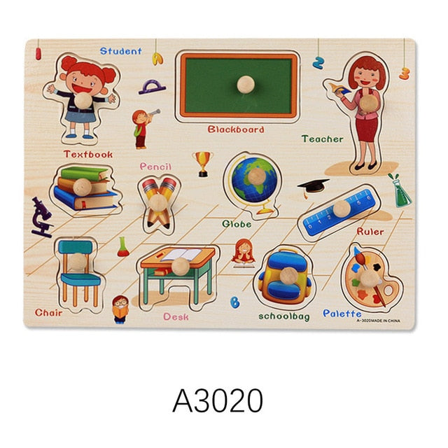 Fidtoy Puzzles en bois Montessori
