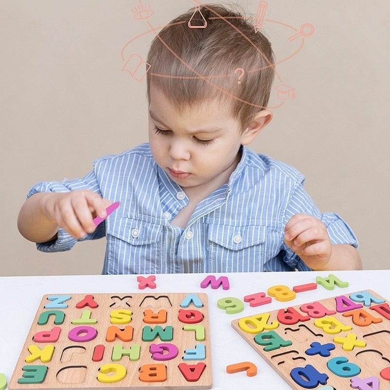 Fidtoy Tablero de Alfabeto de Madera Montessori