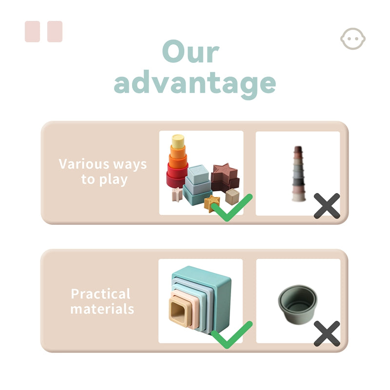 Montessori Soft Silicone Stacking Toy