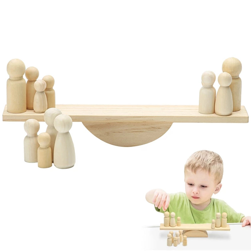Montessori Little Doll Stacker Seesaw Toy