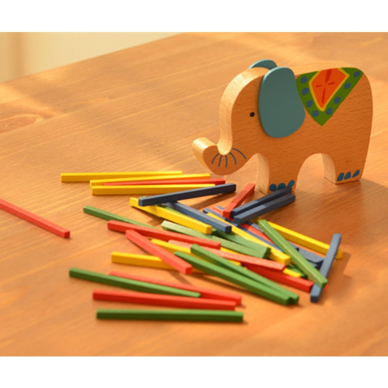 Fidtoy Tour d'équilibre en bois Chameau et Éléphant