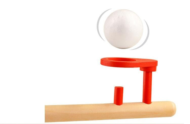 Wooden blowing ball game
