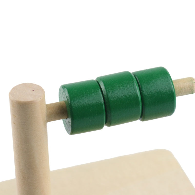 Wooden Disc on horizontal dowel - Toddler Montessori