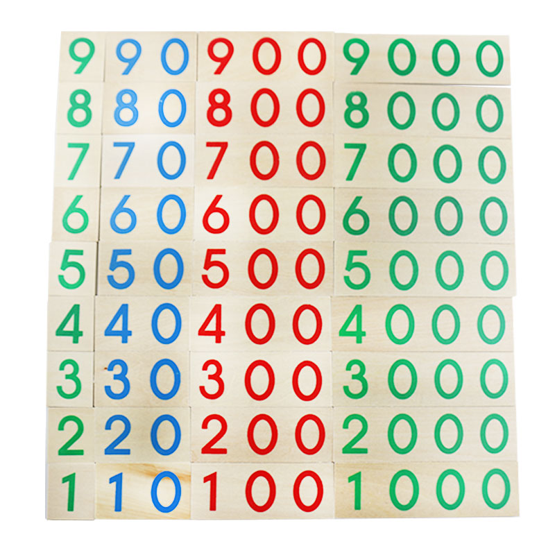 Cartes numérotées du système décimal Fidtoy, jouet Montessori pour les mathématiques