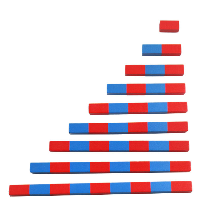 Wooden number rods - Montessori mathematics