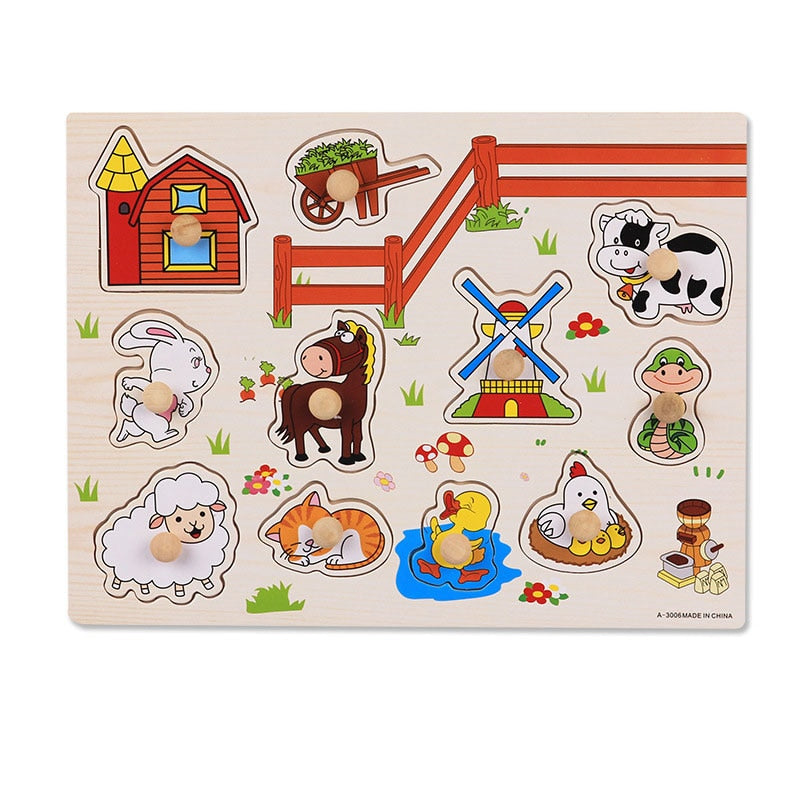 Fidtoy Wooden Puzzles Toddler Educational Learning Toy