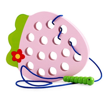 ✅ Montessori Educational Wooden Toys - "Worm eat Fruit"