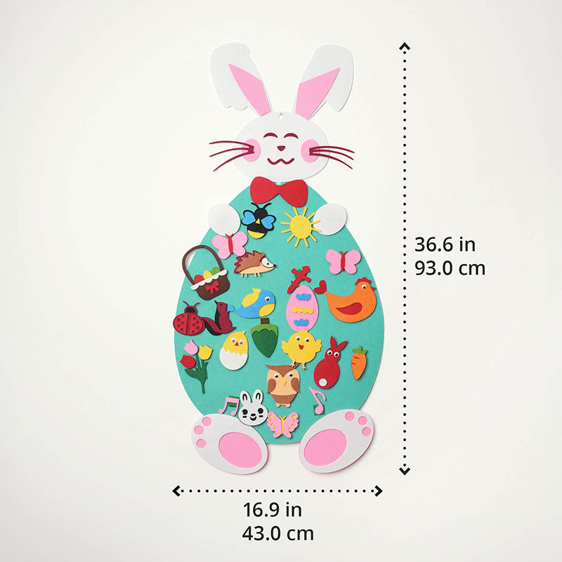 Fidtoy Jouet d'activité mural en feutre Lapin pour enfants 1+ Décoration de Pâques