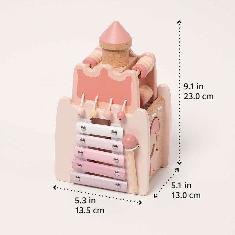Fidtoy Wooden Activity Castle Toy for Kids 3+ Educational Play