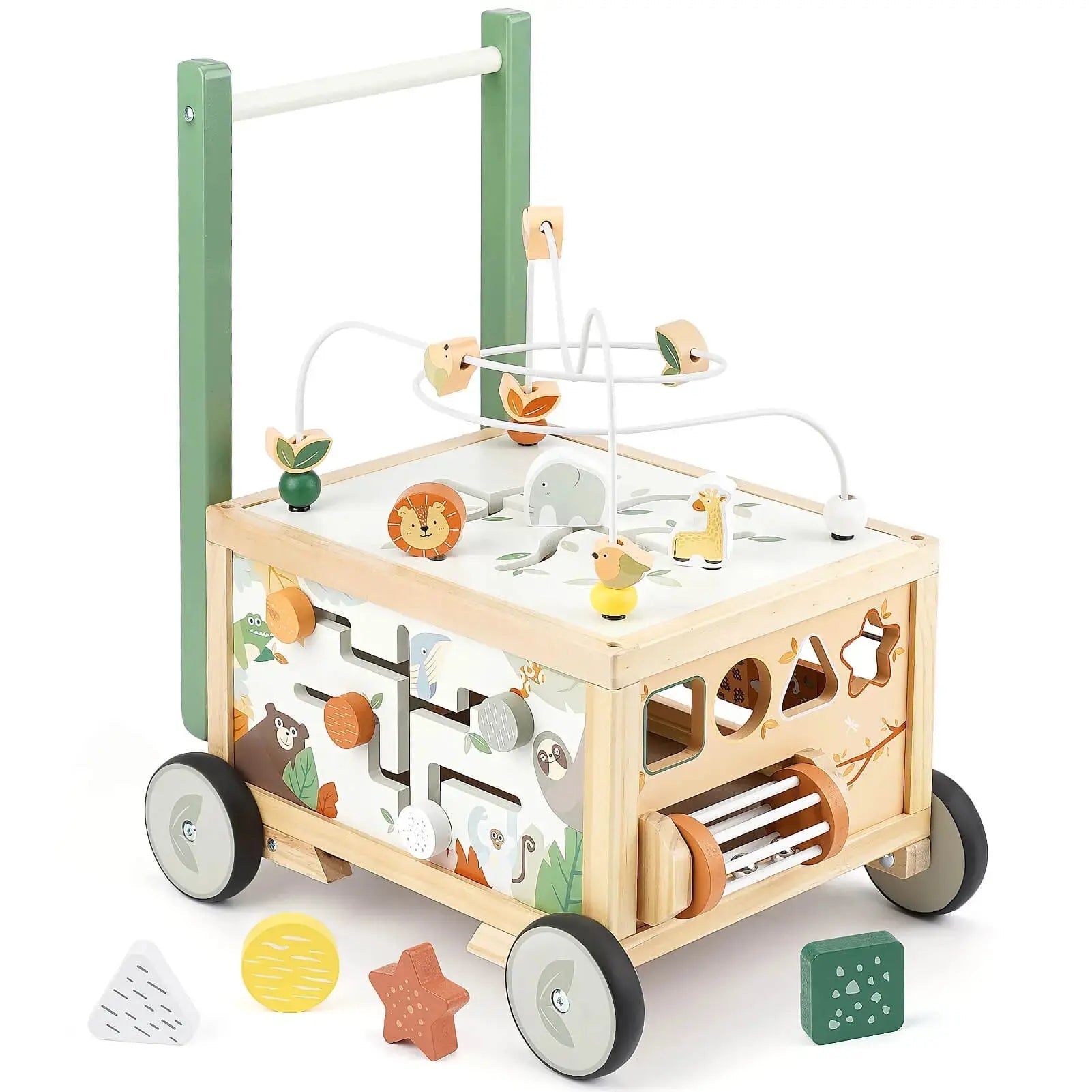 Fidtoy Adjustable Push Walker with Interactive Activity Cube