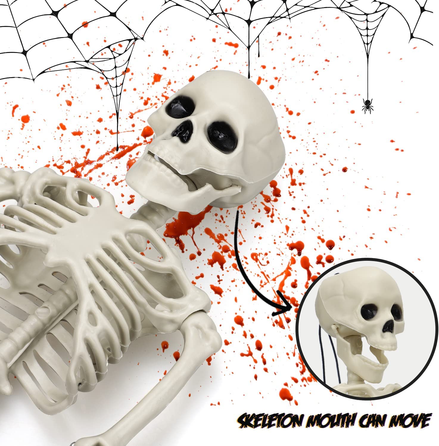 Fidtoy Posable Halloween Skeleton Decorations Set of 2