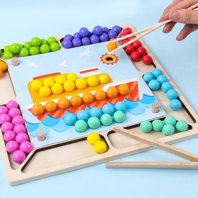 Montessori Rainbow Beads Sorting Activity | Fine Motor and Color Matching Toy