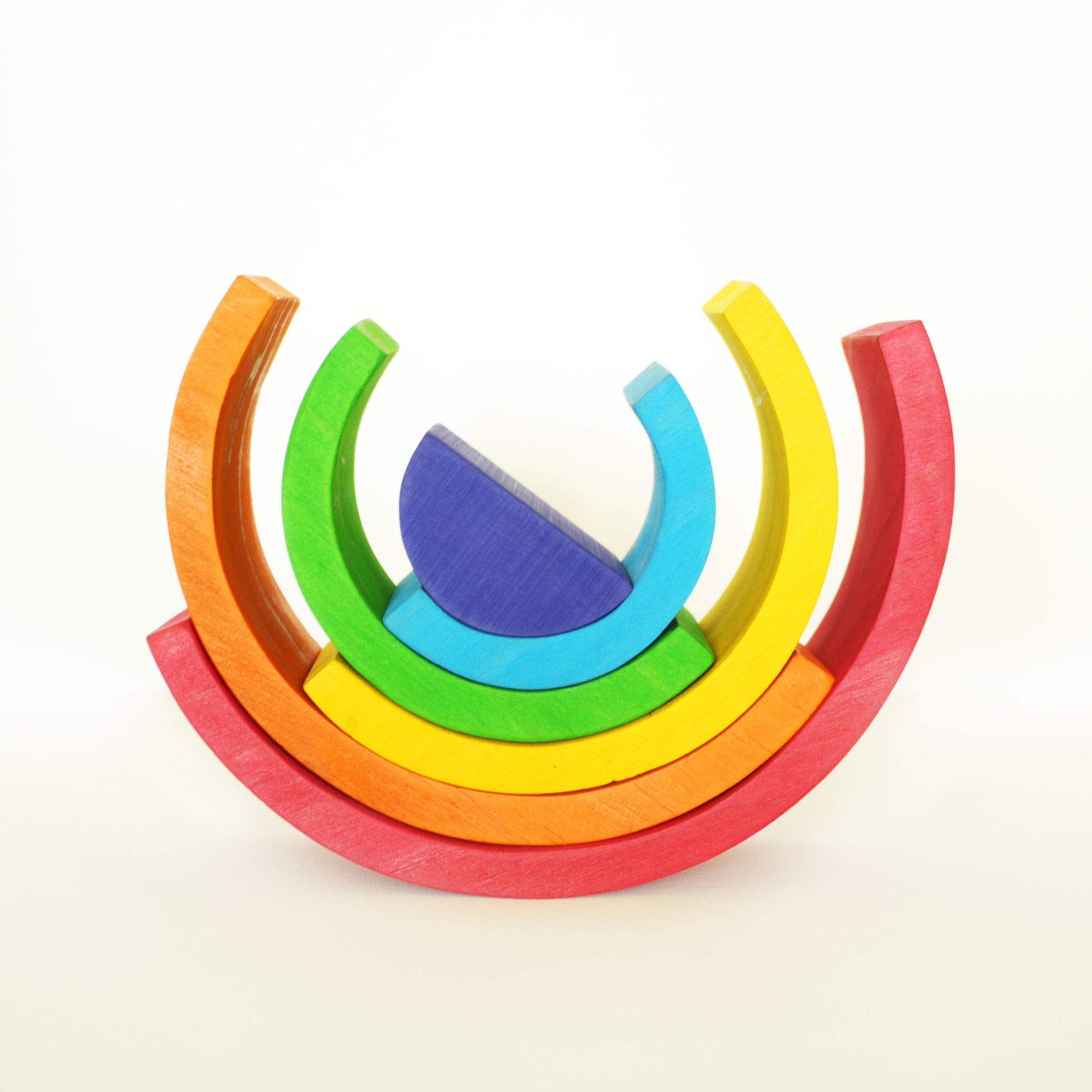 Jouet en bois Fidtoy Rainbow Stacker pour tout-petits avec 6 arches