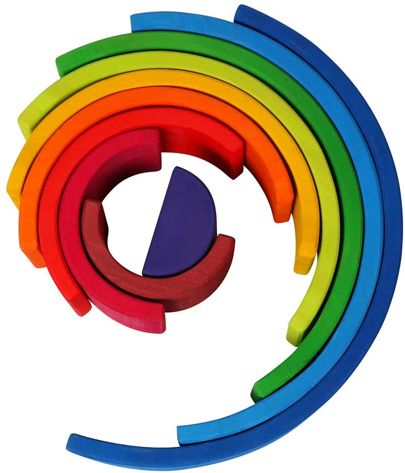 10 Piece Rainbow Wooden Stacking Toy Sunset- Open ended wooden toys