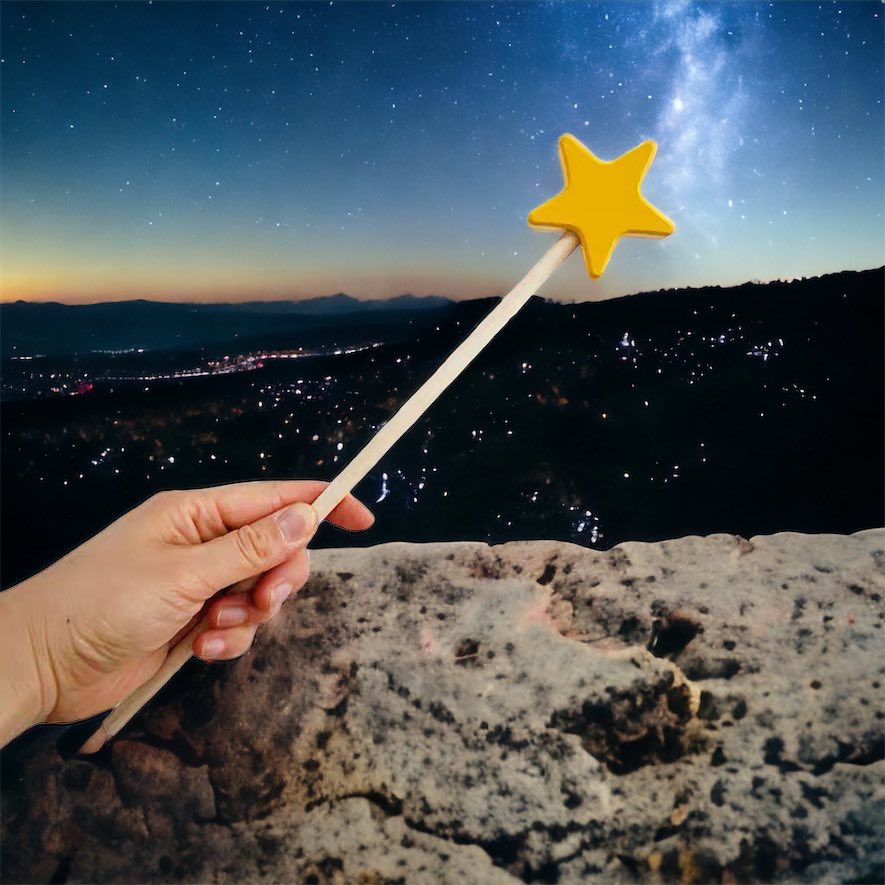 Wooden Magic STAR WAND Fairy Wand