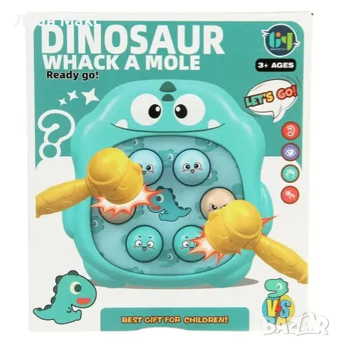 Dinosaur Whack-a-Mole Game – "Ready, Go! Let’s Play!" Fun Reaction Toy for Kids | Bacha Toys