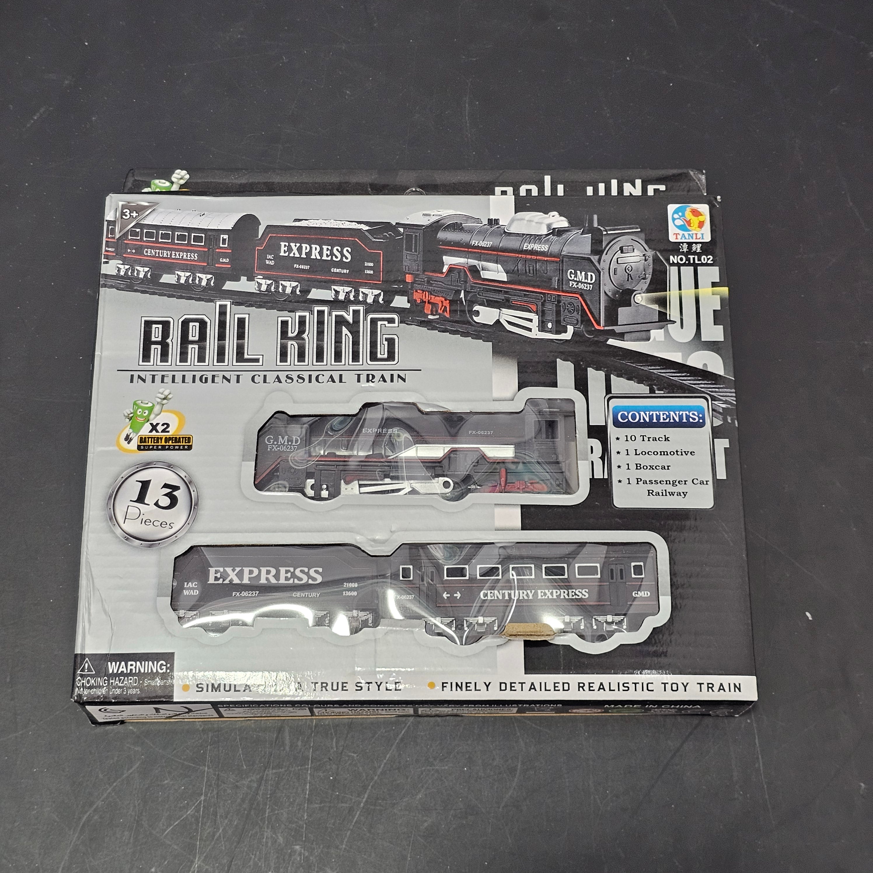 Rail King Intelligent Classic Train Set – 13 Pcs Track & Train Playset | Bacha Toys