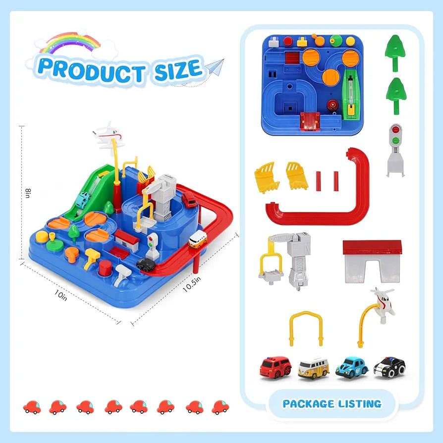 Car Adventure Track Set – Battery-Free Educational Fun - Bacha Toys