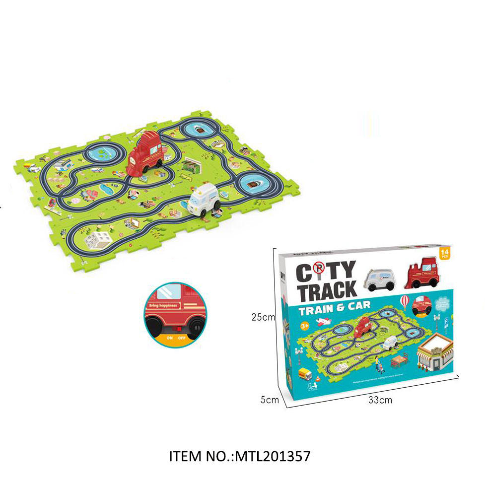 City Track Train – 18 Pcs Playset - Bacha Toys