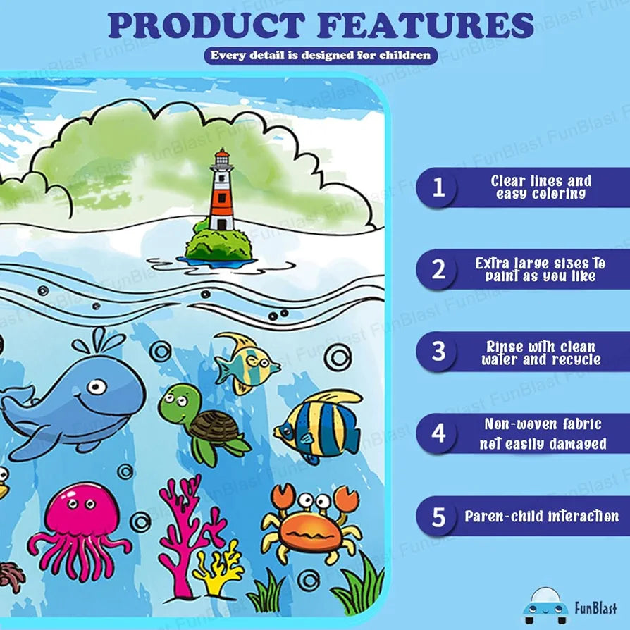 Kids’ Painting Mat with Colors – Easy Washable & Reusable | Bacha Toys