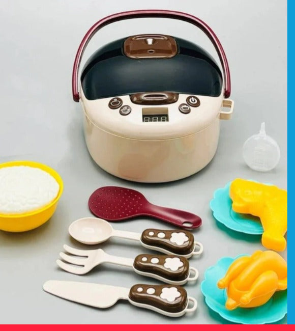 Mini Rice Cooker – Children's Simulation Household Appliance (11 Pcs Set) - Bacha Toys