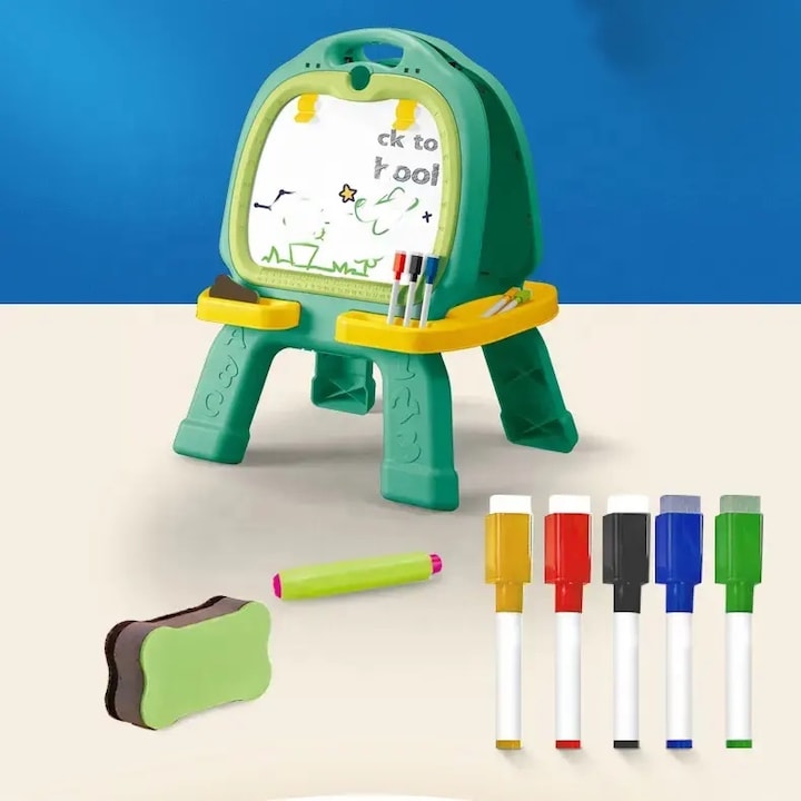 46 Pcs Artist Drawing Board for Kids – Double-Sided Easel with Spirograph & Painting Accessories | Bacha Toys