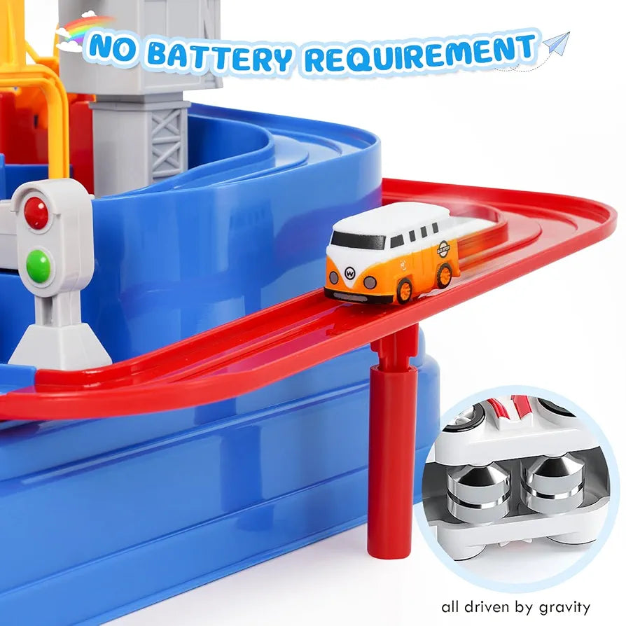 Car Adventure Track Set – Battery-Free Educational Fun - Bacha Toys