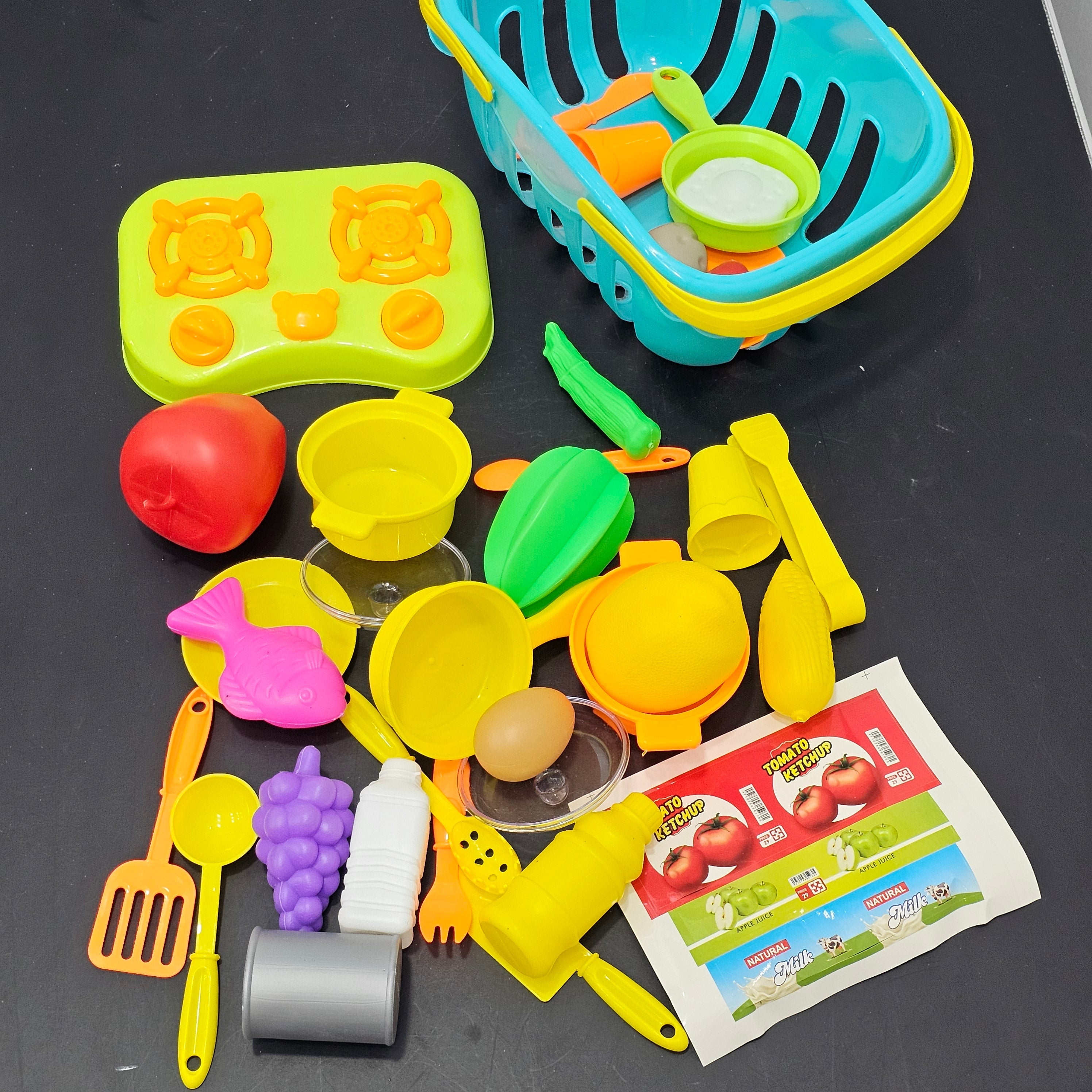 Kids Kitchen Set with Accessories – Basket Cooking Playset | Bacha Toys