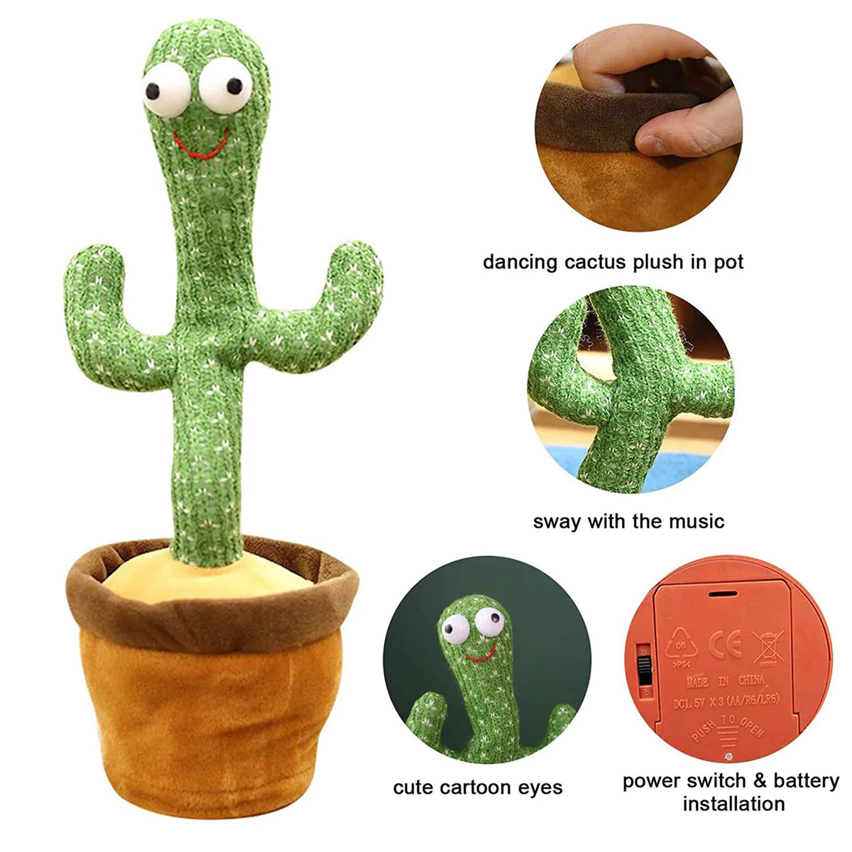Dancing Cactus Toy | Music, Lights & Voice Repeating Fun - Bacha Toys