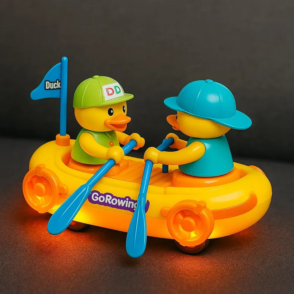 Bump & Go Duck Boat Toy with Music & Lights | Bacha Toys