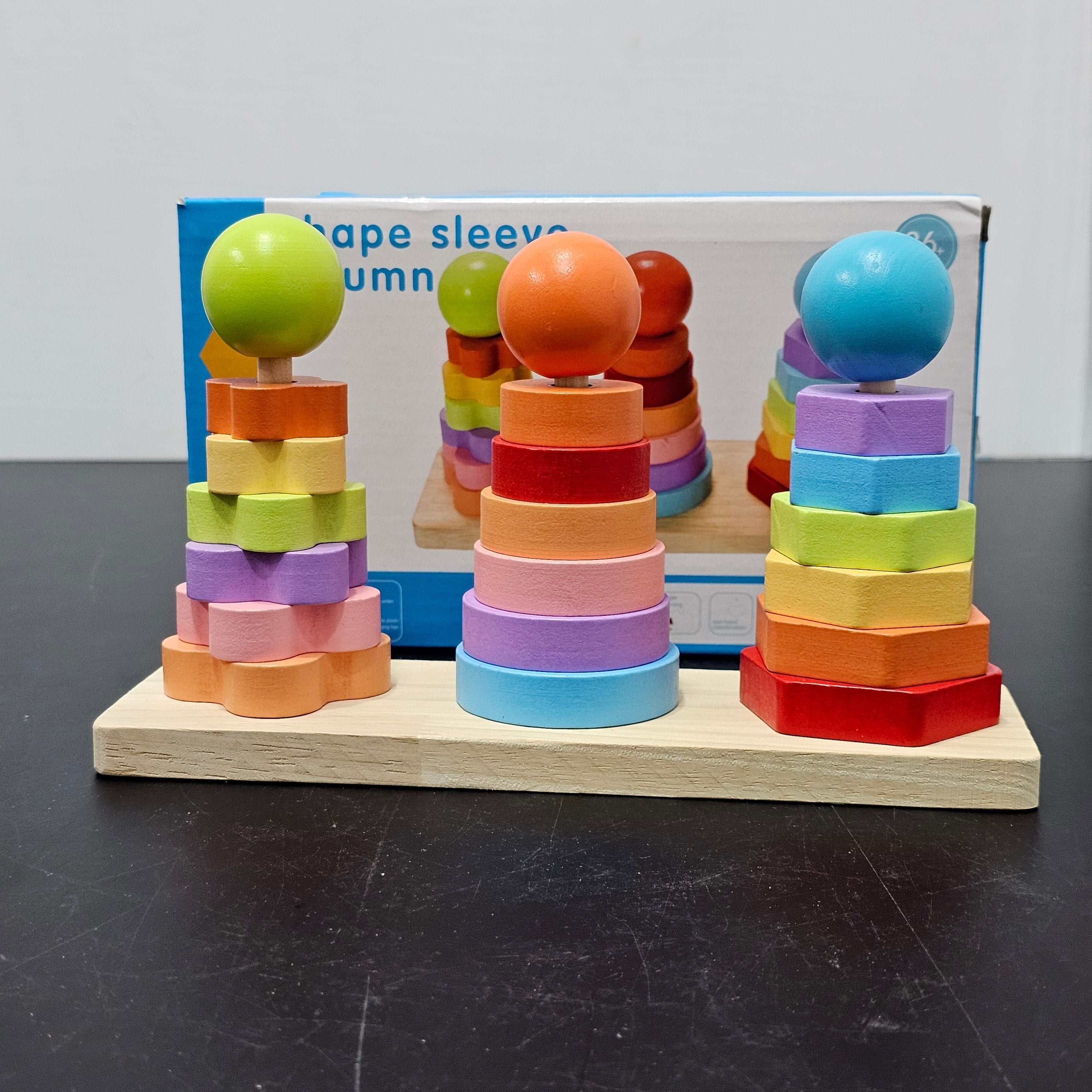 Wooden Shape Shelves Column – Montessori Activity Toy for Kids | Bacha Toys