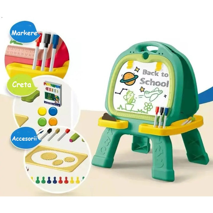 46 Pcs Artist Drawing Board for Kids – Double-Sided Easel with Spirograph & Painting Accessories | Bacha Toys