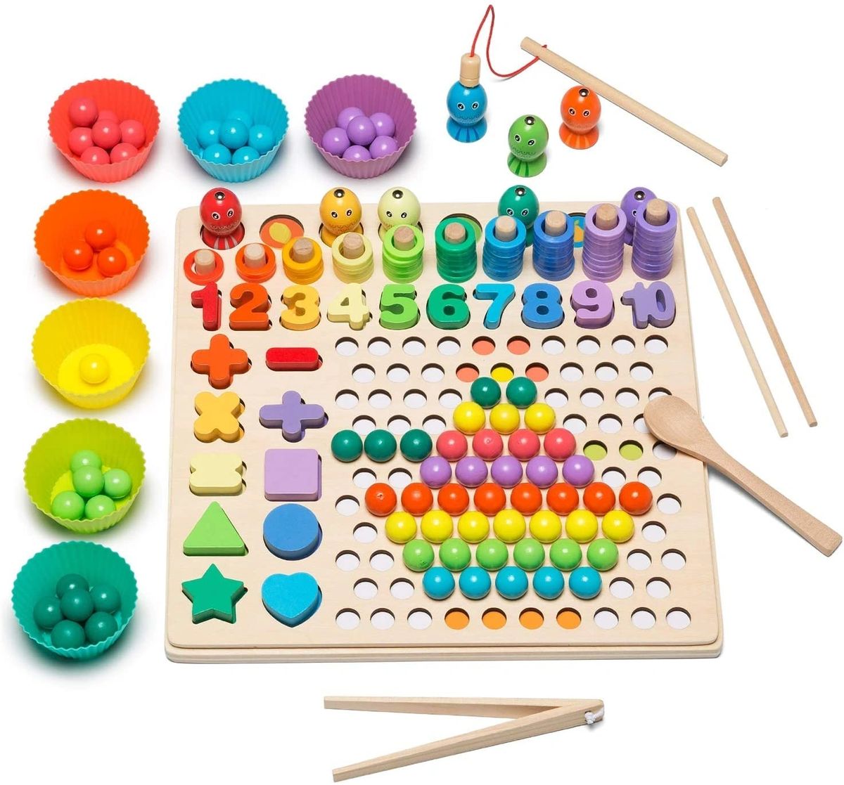 13 in 1 Beads Activity Board Montessori Inspired Kids Educational Wooden toys