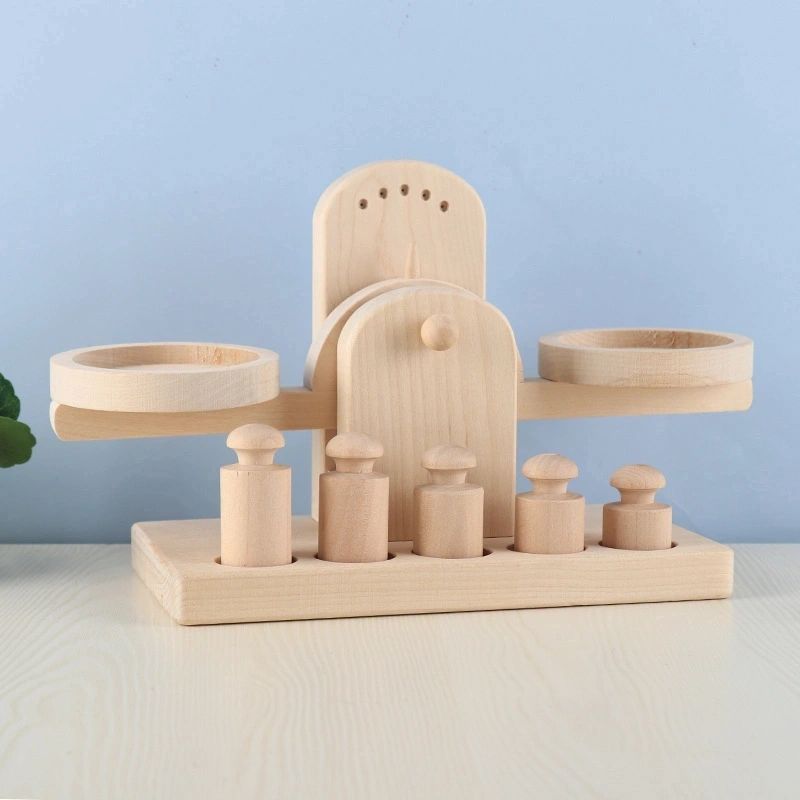 Quality Wooden Montessori Balancing Scale Classic Natural Finish.