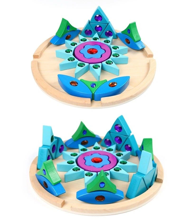 Mandala Gemstone Midnight Sparkling Building Blocks Puzzle Blocks