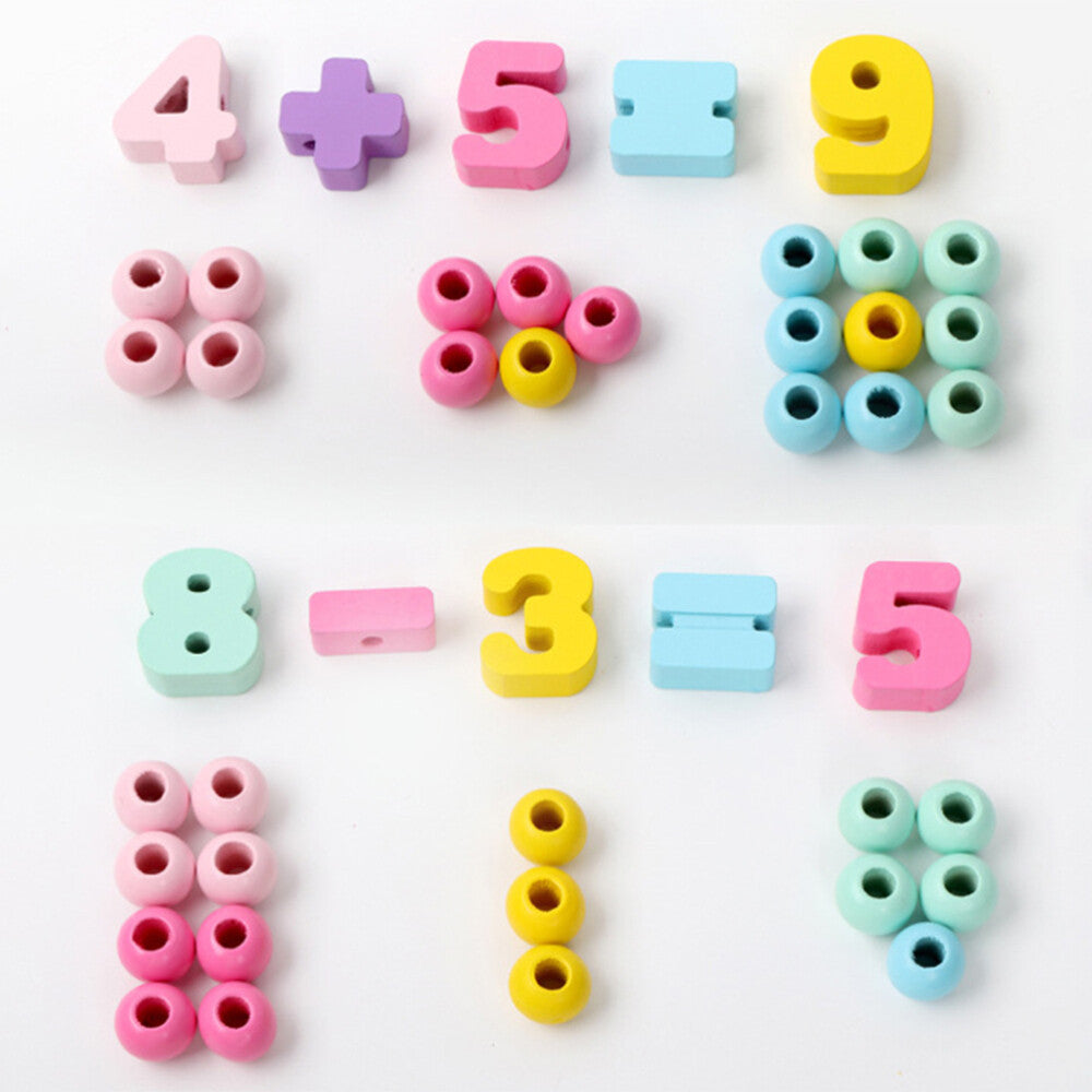 Juego de enhebrar letras y números Fidtoy para el aprendizaje temprano