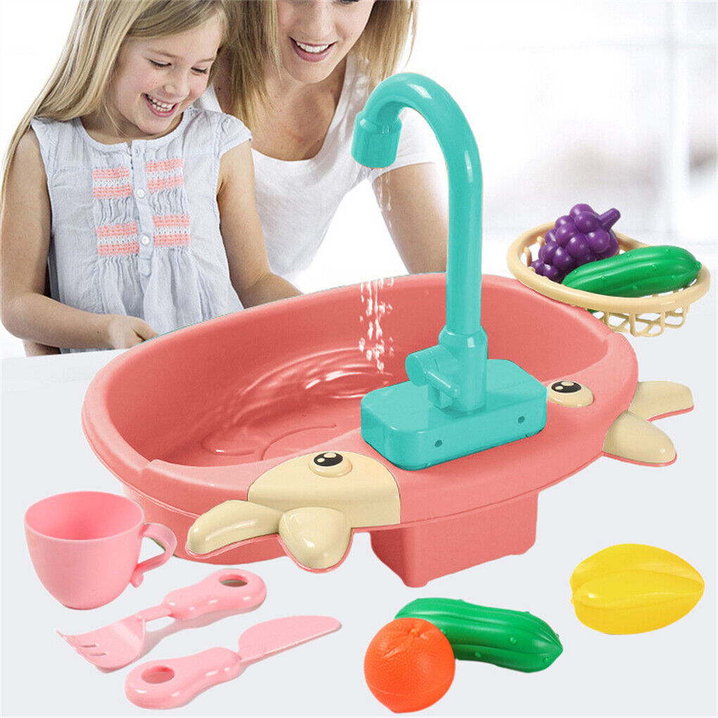 Fidtoy Kids Kitchen Sink Playset with Running Water – Pretend Play Washing Toy for Toddlers