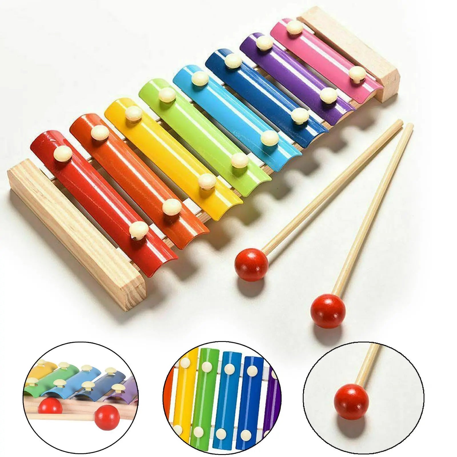 Fidtoy Wooden Xylophone Toy for Kids 3+ Montessori Musical Instrument